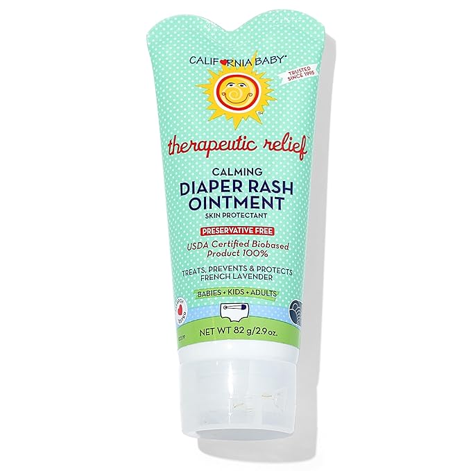 California Baby Calming Diaper Rash Cream | 100% Bio-Based | Zinc Oxide Ointment | Lavender Scented Diaper Cream | Cloth Diapers Safe | 82 g / 2.9 oz.