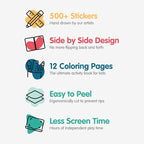 Whimsical Sticker Book Activity for Kids, Into The Forest by Cupkin, Toddler Airplane Travel Essentials, 500+ Stickers for Kids 12 Scenes + Coloring Book Pages, Crafts Ages 2-8