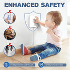 Outlet Concealer Power Strip-Outlet Cover Extender Outlets-8ft Flat Plug Extension Cord,Universal Size,1625W for Kitchen, Home and Office (8ft (Multi Ports,3 AC,2 USB&Type-C))