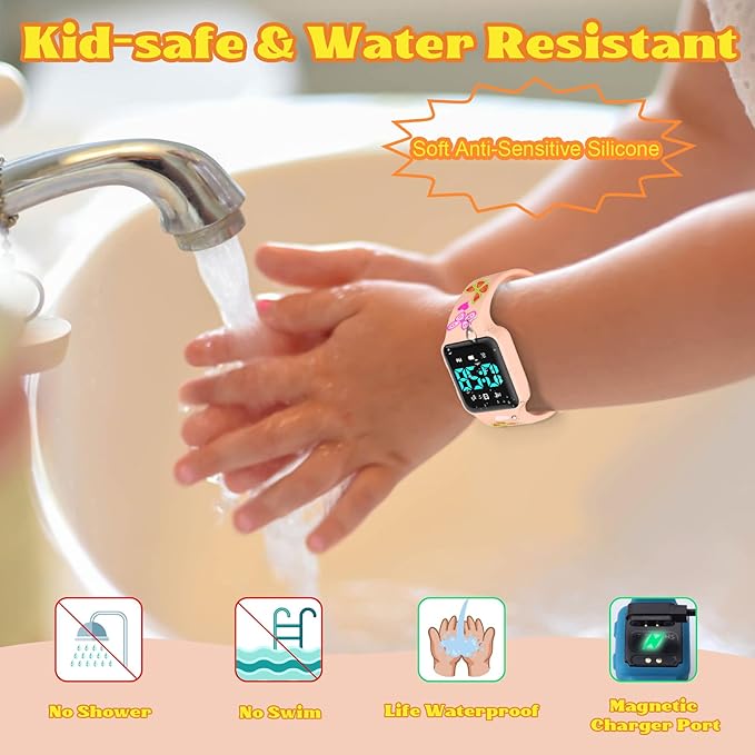 Potty Training Watch for Toddlers & Kids with Countdown, Flashing Lights, Fun Music or Vibration Alerts - Waterproof Interactive Toilet Training Reminder for Boys & Girls Ages 2-9