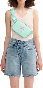 Fanny Pack Belt Bag Crossbody Bags with Initials Letter Patch Trendy Stuff for Teens Cute Stuff Birthday Gifts for Teenager Girls | Light Green,Initial C