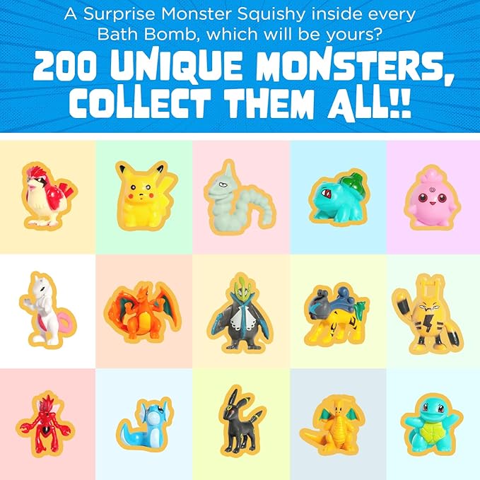 Pocket Beasts Bath Bombs for Kids with Surprise Inside (6 Pack) - Large Bubble Bath Bomb for Boys & Girls - Fruity Scent, Skin-Safe, USA Made, Birthday & Holiday Gift by Two Sisters