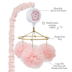Lambs & Ivy Secret Garden Pink Pom Pom Musical Baby Crib Mobile Soother Toy