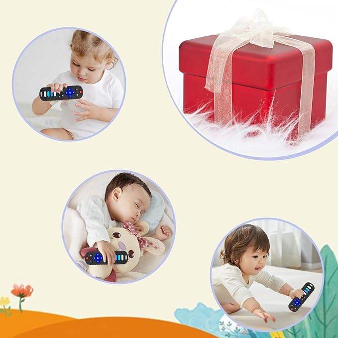 Baby Teething Toys, Food Grade Silicone Remote Control Teether Toy for Babies 3 6 12 18 Months, TV Remote Shaped Chew Toys for Boys and Girls, Freezer BPA Free