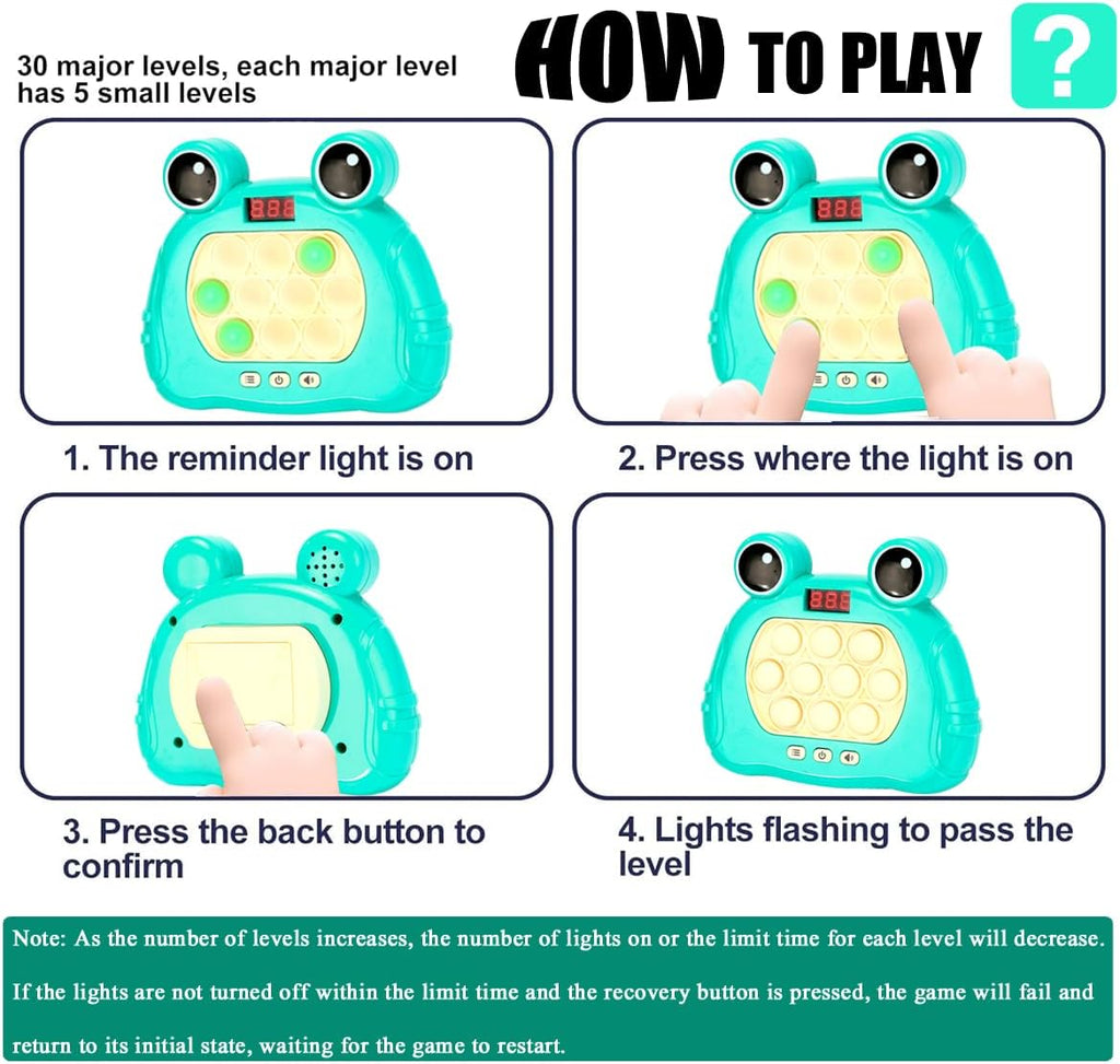 Quick Push Game Console,Puzzle Game Console Machine, Improving The Reaction Ability and Attention,Pop Game Sensory Fidget Toys (Blue)