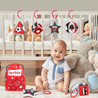 teytoy High Contrast Baby Stroller Toy, Black and White Infant Pattern Toys with Rattle, Easy Clip Hanging Toys, Stroller Crib Carseat Toy, Newborn Baby Toys for 0 3 6 9 12 Month