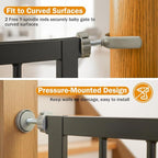 Baby Gate for Stairs, 29.7-43" Auto Close Dog Gate for Doorways & Hallways, Pressure Mounted Pet Gate with Walk Thru Door, Easy Install Safety Gate for Children & Pets, No Drilling, Dual-Lock Design