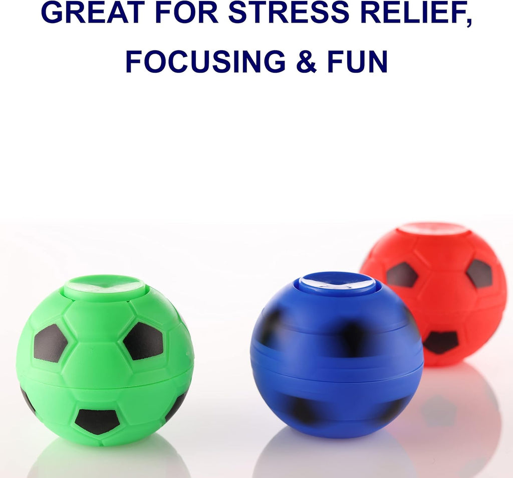 Entervending Fidget Spinners - 2 Inch Stress Balls in The Gift Box - 6 Pcs Soccer Party Favors for Kids - Mini Fidget Spinners - Classroom Prizes - Fidget Spinners for Kids for Kids