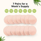 Organic Nursing Pads - 14 Washable Viscose Derived from Bamboo Breastfeeding Pads, Wash Bag, Reusable Breast Pads for Breastfeeding, Nipple Pads for Breastfeeding Essentials(Pink Sand, L 4.8")