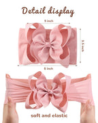 doboi 12pcs Big Baby Bows Baby Girl Headbands Ribbon Bow Hair Accessories Nylon Headband Bows for Baby Girls Infant Newborn Toddler