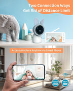 ARENTI Upgraded Baby Monitor with 2 Cameras, 4MP 2.4G&5G WiFi Baby Camera Monitor, Infrared Night Vision, Night Light, 2-Way Audio, Cry&Motion Detection, Temp&Humidity Sensor, App Control