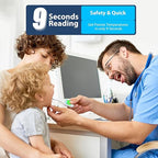 Boncare 9 Seconds Digital Basal Thermometer - Accurate Oral & Rectal Thermometer for Adults & Kids, Fever Alarm, Large Display (Blue)