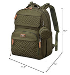 BabbleRoo Diaper Bag Backpack, Travel Backpack with Changing Pad, Pacifier Case & Stroller Straps, Multifunction, Waterproof, Unisex – Army Green