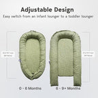 Infant Lounger, Baby Nest Cover for Baby Girls & Boys, Newborn Essentials for Baby 0-18+ Months, 100% Cotton Breathable (Green_Wonder, Cotton_Muslin)