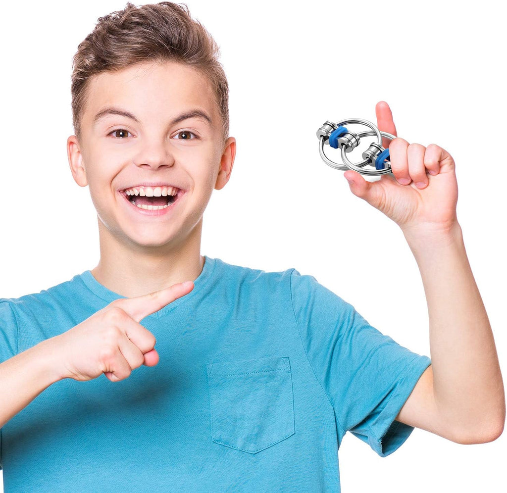 12 Pcs Fidgets Toys Set Flippy Roller Chain Toy Fidget Chain for Adults and Teenagers in Learning Help Anxiety Relief Bike Chain Toys for ADHD (4 Colors)