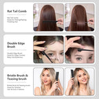 Curl Defining Brush, Curly Hair Brush, Slick Back Hair Brush, For Combing and Shaping Curls in All Hairstyles to Reduce Pulling (Black)