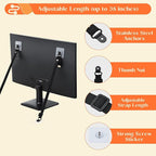 2 Pack TV Safety Straps Adjustable, Adhesive Anti-Tip Furniture Anchor for Flat Screen, TV and Furniture Safety Straps for Baby Proofing, Black