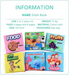 Baby Books, Soft Baby Book,Cloth Baby Books,Baby Books 0-6 Months, Cloth Baby Books,Infant Books,Soft Books for Babies,Best Baby Books, Pack of 6 Books for Baby,Size: 4x4 inch,Soft Baby Book