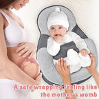 Baby Wedge Pillow for Infant with Safety Strap, Reflux Baby Pillow, Relief & Spit-Up Prevention, Removable Cover for Breastfeeding, Bottle Feeding