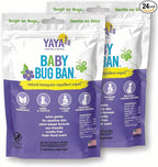 YAYA ORGANICS Baby Bug BAN Insect Repellent Wipes – All-Natural, DEET-Free, Non-Toxic, for Babies, Kids and Sensitive Skin (24 Count, Pack of 2)