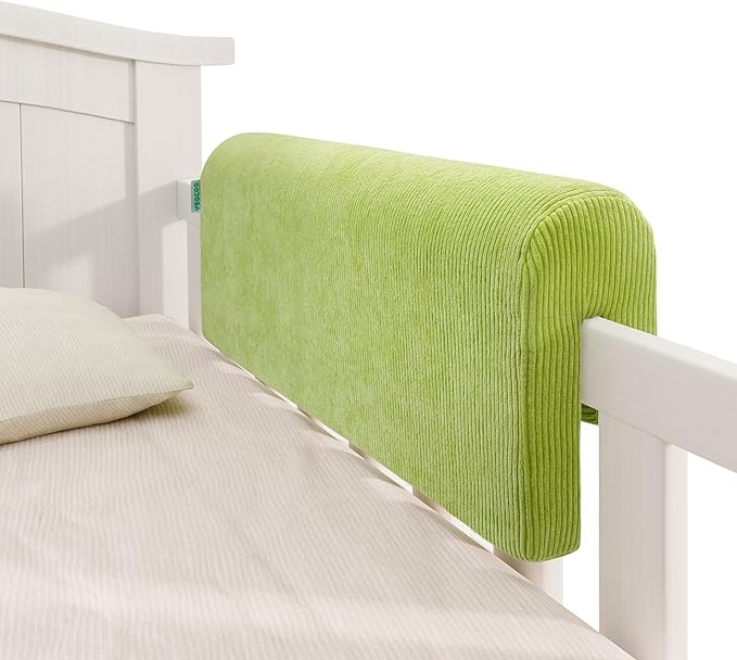 Bed Rail Bumpers Protector, Hospital Bed Rails Padding, Loft Beds and Bunk Beds Bumpers Protector, Premium Soft Memory Foam - Anti-Bump | Fall Prevention, Size 27.6 x 5.5 x 11.8 Inches, Green