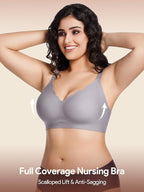 HBselect 3Pack Nursing Bras for Breastfeeding Seamless Scalloped Maternity Bras for Pregnancy Ultra Comfort Sleep Bras