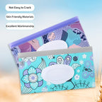 FEBSNOW 2 Pack Baby Wipe Dispenser, Reusable Portable Wipe Holder, Baby Wipes Container, Travel Baby Wipes, Refillable Wet Wipe Pouch (Floral)