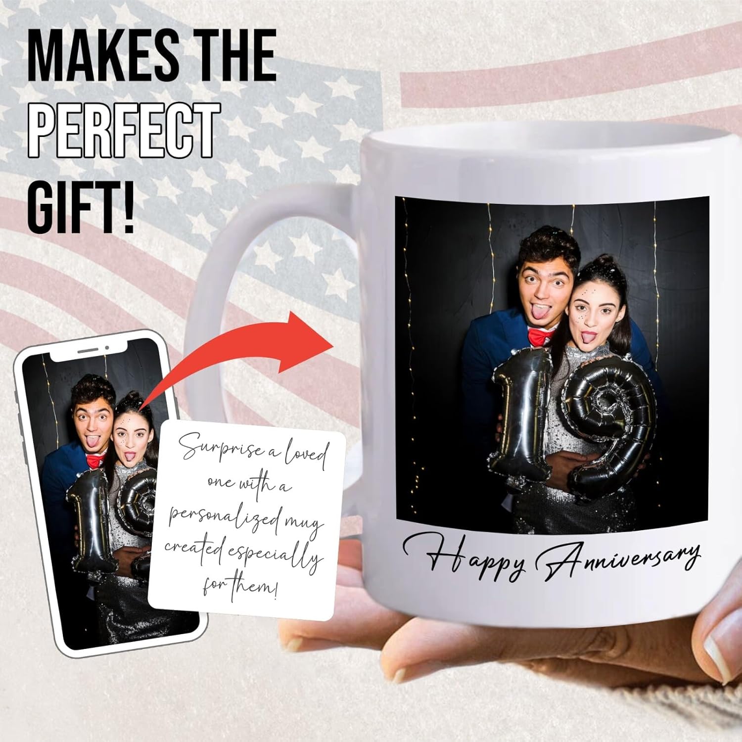 Ship Next Day Custom Mug Design Your Own Photo Text Personalized Picture Gifts for Women Men Customized Gift Idea Personalized Coffee Mugs 11oz White Handle