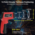 Infrared Thermometer Gun, Gedaye Laser Temperature with IR Pointer 13:1, Meat Temp Gun with Metal Probe, Adjustable Emissivity, -58℉ to 1076℉, Heat Thermometer for Cooking Pizza Oven Grill Fridge BBQ