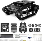 Robot Tracked Tank Car Chassis, Shock Absorbing Robot Chassis Full-Metal Robotic Moving Platform Track for RaspberryPi Arduino Jetson Microb DIY Maker Smart Robot Car Learning Kit