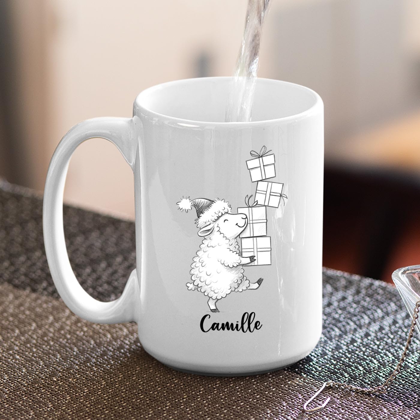 Personalized Name Sheep Lover Coffee Mug, Funny Sheep White Cup Gift For Men Women Dad Mom Daughter Son, Custom Sheeps Accent Ceramic Teacup 11 15 Oz, Sheeps Travel Mug Gift for Birthday Christmas