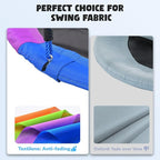 Hapfan 40" Saucer Tree Swing for Kids and Adults, Disc Round Swing for Kids Outdoor with Swivel, UV-Resistant Textilene Fabric, 700 lb Weight Capacity, 9.8 FT Hanging Straps, 2-Year Warranty (Rainbow)