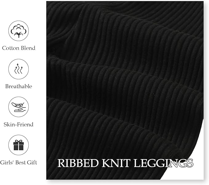 SOBOWO Baby Girl Leggings Pants Toddler Girls Solid Ribbed Pants 3 Pack Ruffle Bottoms Trouser Fall Winter Clothes 9M-3T