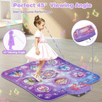 Dance Mat for 3-12 Year Old Girls, Frozen Dance Pad with Wireless Bluetooth, Purple Electronic Music Princess Toys Birthday for Kids and Toddlers Ages 3 4 5 6 7 8 9 10 +