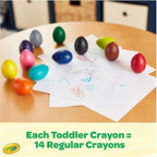 Crayola Large Egg Crayons (12ct), Jumbo Washable Crayons for Toddlers, Preschool Art Supplies for Toddlers, Classroom Must Have, Ages 1+