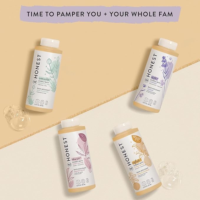 The Honest Company Foaming Bubble Bath Gentle for Baby Naturally Derived Tear-free Hypoallergenic Citrus Vanilla Refresh 12 fl oz