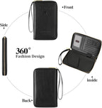 Leather RFID Blocking Passport Holder Travel Wallet, Passport Cover/Travel Wallet for Women/Men with