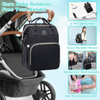 Diaper Bag with Changing Station,Diaper Bag Backpack,7 in 1 Travel Baby Diaper Bag,Mommy Bag With USB Charging Port (Black)