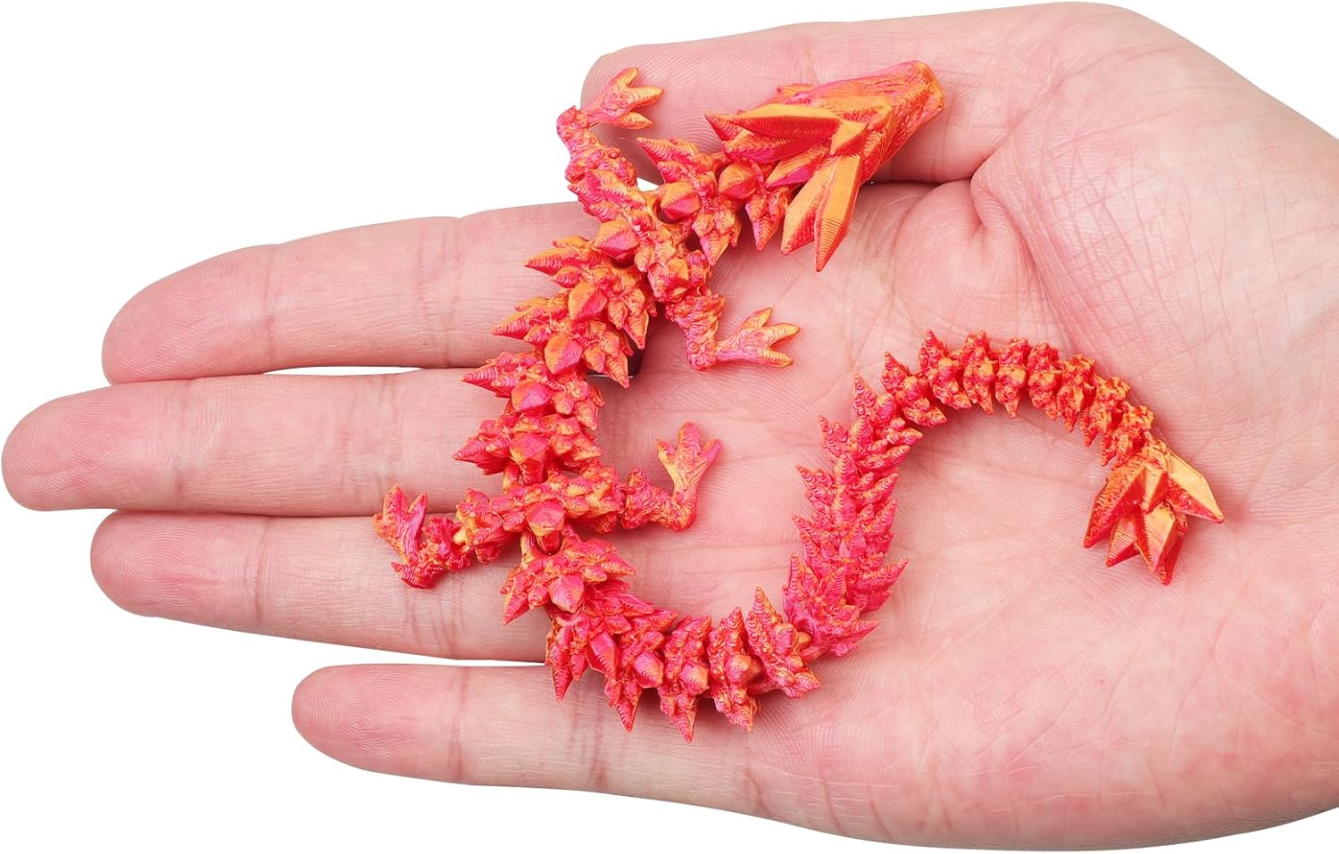 3D Printed Dragon Egg - Dragon Fidget, Crystal Dragon Articulated, Dragon Egg Decor 3D Printed Gift for Birthday for Home/Office Desktop Decor（Red）