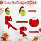 12.6'' Red Christmas Monster Plush Toy, Christmas Stuffed Figures Doll for Kids and Christmas Tree Home Decorations(Red)