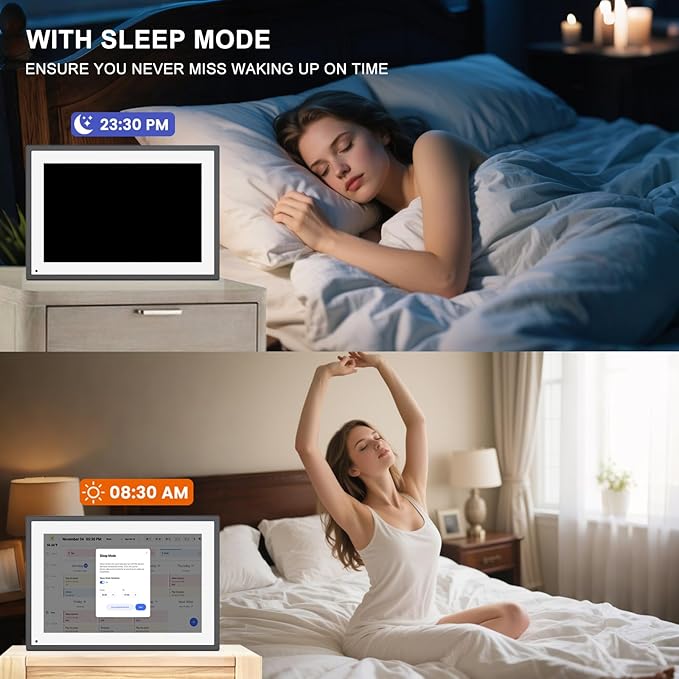 10.1 Inch Smart Digital Calendar Planner & Chore Chart, IPS HD Touchscreen Interactive Display for Family Schedules, Built-in Digital Picture Frames Function - Streamline Household Organization