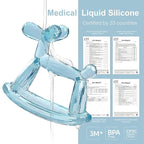 Crystal Jelly Baby Teether – Jellydog Teething Relief Toy for Infants 3-6 Months, Silicone Handheld Teething Toy, BPA-Free, Odorless, Prevents Choking, Safe for Babies (Rose Quartz)