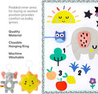 The Peanutshell Unisex Baby Play Gym & 7-in-1 Play Mat - Playmat Baby Toys 0-6, 6-12 Months Tummy Time Mat with Hanging Toys, Soft Padded for Newborns, Infants - Montessori Elephant