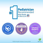 Dr. Brown's Natural Flow Anti-Colic Options+ Wide-Neck Baby Bottles 9 oz/270 mL,with Level 1 Slow Flow Nipple,4 Count,0m+