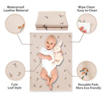 Vegan Leather Baby Changing Mat - Wipeable Portable Changing Pad, Foldable Travel Changing Mat for Baby, Newborns Toddlers Shower Gifts (Branch,20"*28")