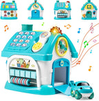 Marstone Baby Toys for 1 Year Old Boy and Girl Gifts: Toddler Toys Age 1-2, 8-in-1 Montessori with Sound Lights Music Clock Telephone and Car, Educational Birthday Gift for Boy 12-18 Months