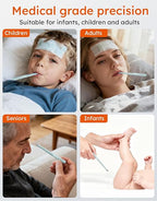 Thermometer for Adults and Kids, Medical-Grade Accurate Fast Reading Oral and Underarm Temperatures, Rechargeable Digital Thermometers with LED Display