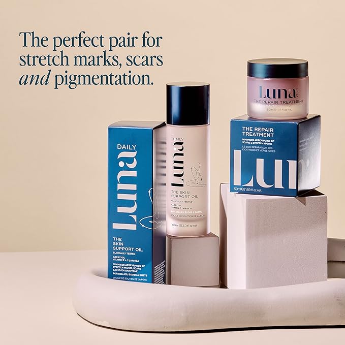 Luna Daily Stretch Mark & Scar Treatment Gel | Daily Repair Moisturizer for Body, Acne & Post-Surgery Scars | With Arnica & Hydrating Actives | Supports Skin Healing, Smoothness & Recovery, 50ml