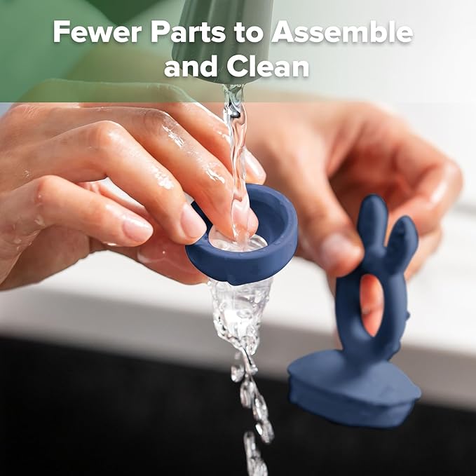 Haakaa Baby Fruit Food Feeder & Mini Freezer Nibble Tray Combo, Breastmilk Popsicle Molds for Baby Cooling Relief, BPA Free Silicone Feeder for Safe Infant Self Feeding, 4 Month+ (Steel Blue)