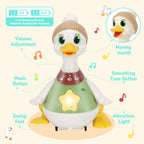 Hestiasko Dancing Duck Toy for Babies 6-36 Months, Musical Crawling & Tummy Time Toy Set with Magnetic, Learning Crawl Interactive Baby Toys for Toddlers 1-3 Birthday Easter Gifts for Boys Girls